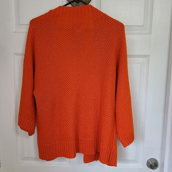 (1346) Chico's Woman's Long Sleeve Open Front Sweater, Size: 2 Color: Orange - Picture 11 of 16